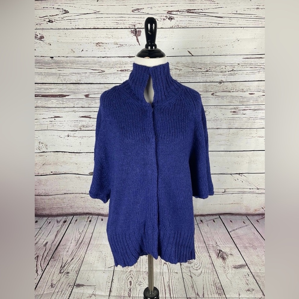 Kuna Alpaca 111 Baby Alpaca Wool Blend High Neck Blue Sweater Medium